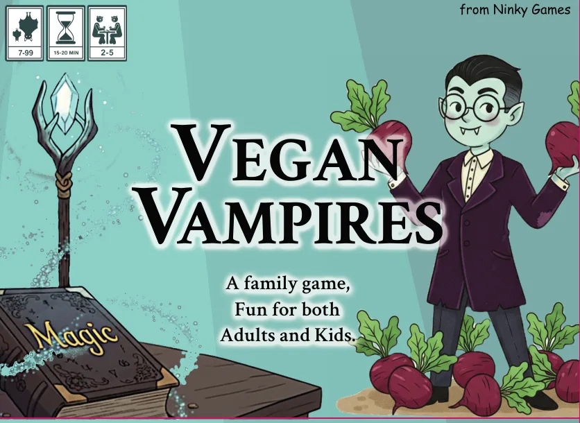 The Vegan Vampires box: Beetroot Brian holding two beetroots